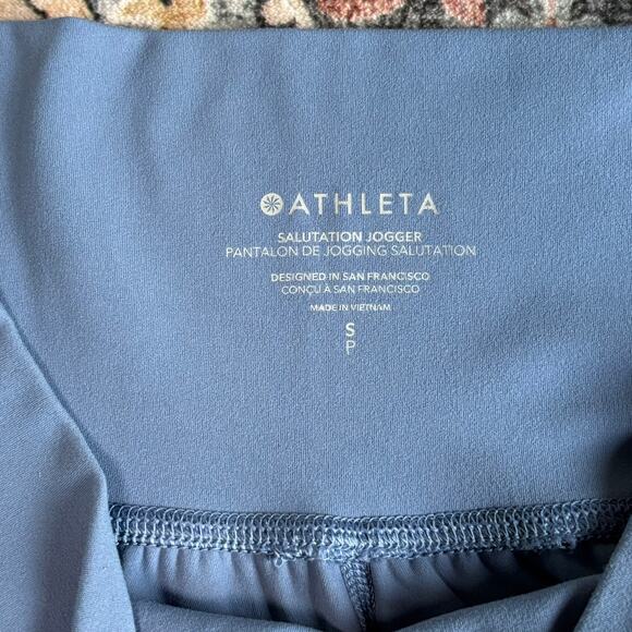 Athleta Salutation Jogger Pants Athletic Yoga Leggings Light Blue Size Small - Picture 3 of 8